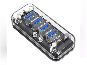 هاب یو اس بی 4 پورت اوریکو Orico 4 Port USB3.0 Transparent HUB F4U-U3