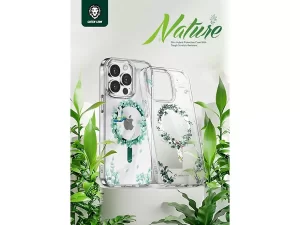 قاب طرحدار مگ سیف آیفون 13 پرو مکس گرین Green iphone 13 Pro Max Magsafe Nature Case