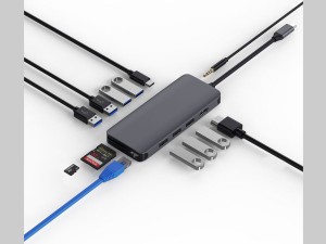 هاب تایپ سی 12 پورت فلزی ویوو WiWU Alpha 12 in 1 Usb Type C Hub