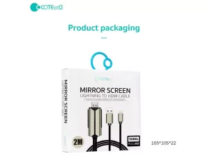 کابل چند سر اچ دی ام آی به لایتنینگ و یو اس بی 2 متری کوتتسی Coteetci HDMI to Lightning USB Cable 33022