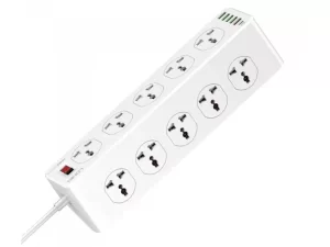 چندراهی برق 10 سوکت، 5 یواس‌بی و 1 تایپ‌‎سی الدنیو Ldnio Power Strip 2500W 2m UK Plug SC10610