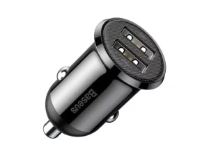 شارژر فندکی دو پورت یو اس بی 24 وات بیسوس Baseus Grain Pro Car phone charger CCALLP-01/02