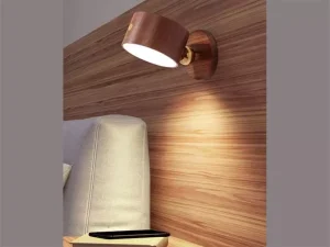 چراغ دیواری چوبی لمسی شارژی با قابلیت چرخش 360 درجه NO-HB013 Wooden Wall Lamp USB Rechargeable Night Light Touch Dimming Magnetic