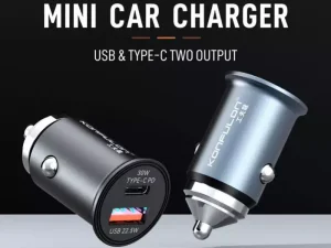 شارژ فندکی خودرو تایپ سی و یو اس بی کانفلون Konfulon C80Q Car Charger USB &amp; TYPE-C 2 Output