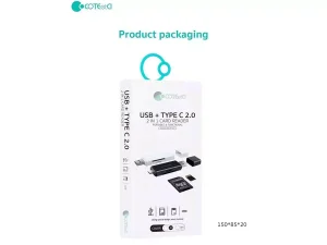 اوتی جی کارتخوان تایپ سی و یو اس بی کوتتسی Coteetci two-in-one card reader 83006