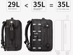 کوله لپ تاپ 15.6 اینچ مسافرتی ضد آب طرح چمدان بنج BANGE BG-1909 Small 35L Backpack Waterproof Traveling Computer Bag