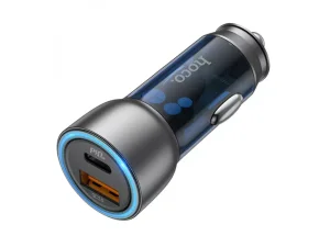 شارژر فندکی خودرو تایپ سی و یو اس بی 43 وات هوکو hoco NZ8 Sprinter car charger