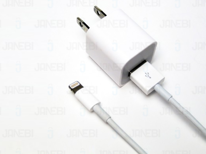 سری شارژر آیفون اورجینال به همراه کابل شارژ لایتنینگ / Apple iPhone Charger 2 Pin