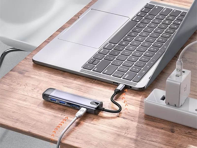 هاب شارژر تایپ سی 6 پورت مک دودو Mcdodo HU-7740 6 in 1 USB-C HUB