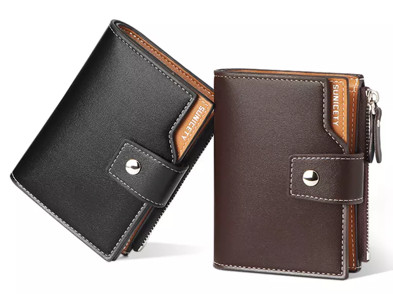 کیف پول و جاکارتی مردانه کوچک سانی ستی SUNICETY S3064 Men&#39;s Leather Short Wallet Card Holder