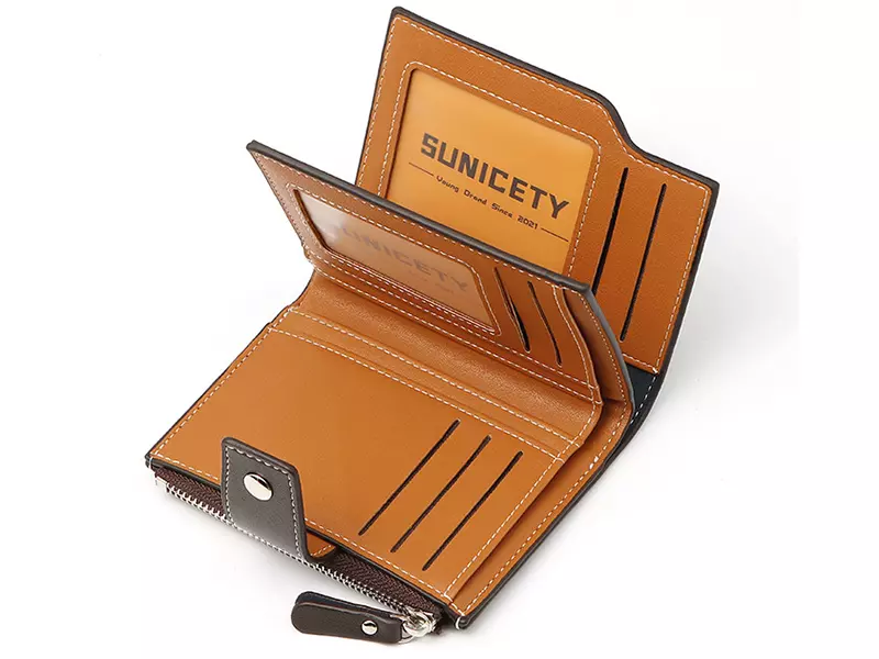 کیف پول و جاکارتی مردانه کوچک سانی ستی SUNICETY S3064 Men&#39;s Leather Short Wallet Card Holder