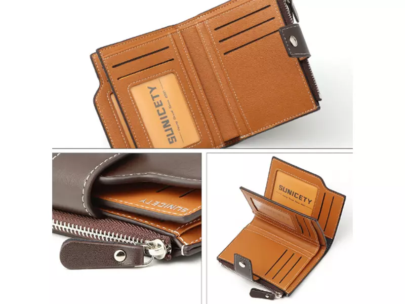 کیف پول و جاکارتی مردانه کوچک سانی ستی SUNICETY S3064 Men&#39;s Leather Short Wallet Card Holder