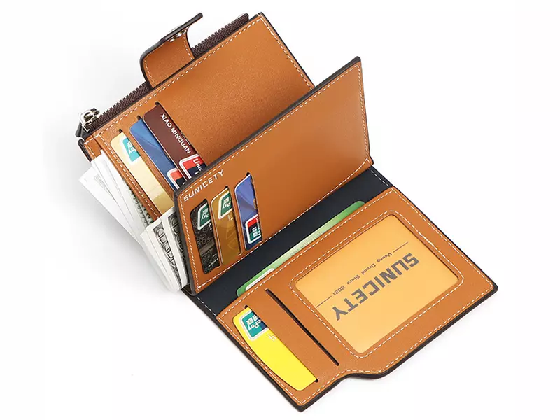 کیف پول و جاکارتی مردانه کوچک سانی ستی SUNICETY S3064 Men&#39;s Leather Short Wallet Card Holder