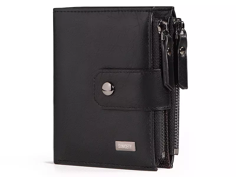 کیف پول و جاکارتی مردانه کوچک سانی ستی SUNICETY S3038 leather thin short men&#39;s wallet zipper wallet