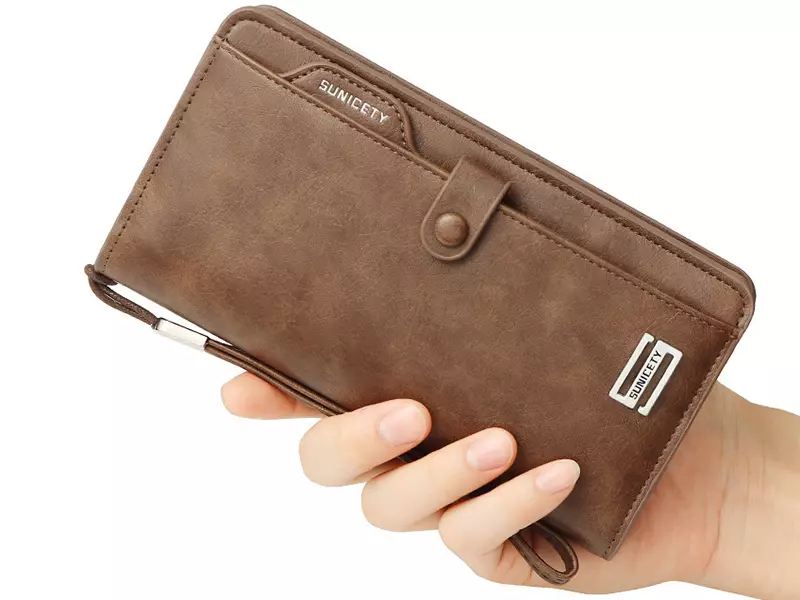 کیف پول و جاکارتی مردانه بزرگ سانی ستی SUNICETY S3061 Men&#39;s Wallet Zipper Hand Hold Mobile Phone Bag