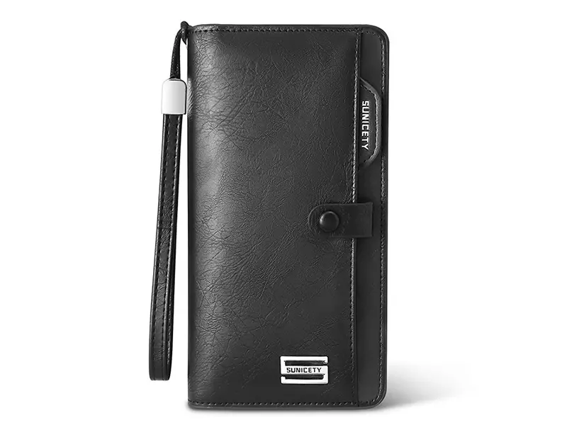 کیف پول و جاکارتی مردانه بزرگ سانی ستی SUNICETY S3061 Men&#39;s Wallet Zipper Hand Hold Mobile Phone Bag