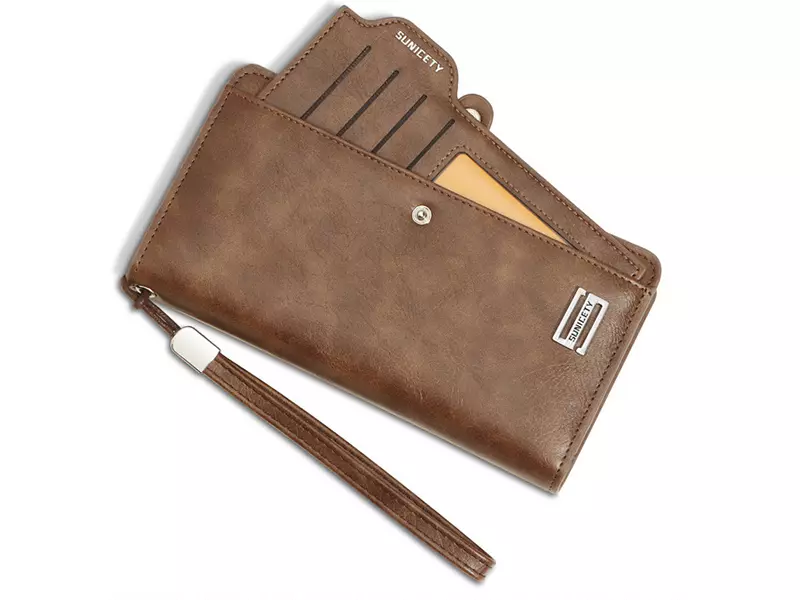 کیف پول و جاکارتی مردانه بزرگ سانی ستی SUNICETY S3061 Men&#39;s Wallet Zipper Hand Hold Mobile Phone Bag