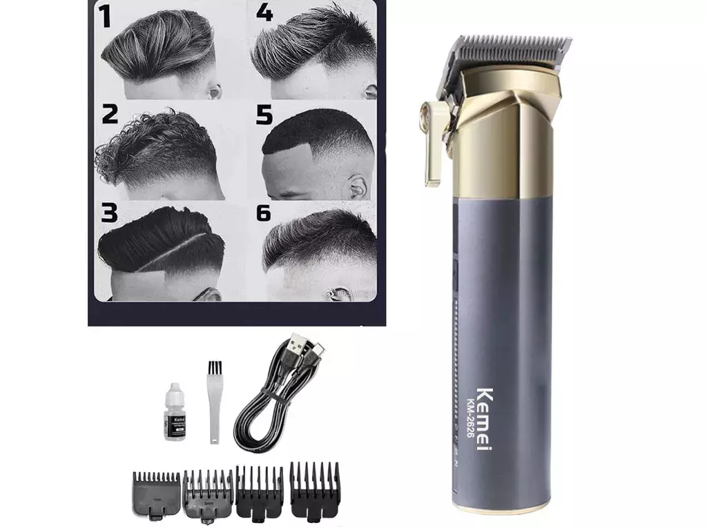 ماشین اصلاح موی سر و صورت شارژی کمی Kemei Rechargeable Professional Electric Hair Trimmer KM-2626