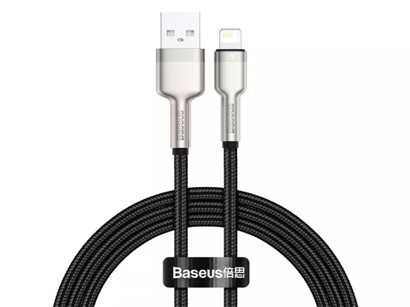 کابل شارژ سریع و انتقال داده لایتنینگ بیسوس Baseus Cafule Metal Lightning Cable 2m 2.4A