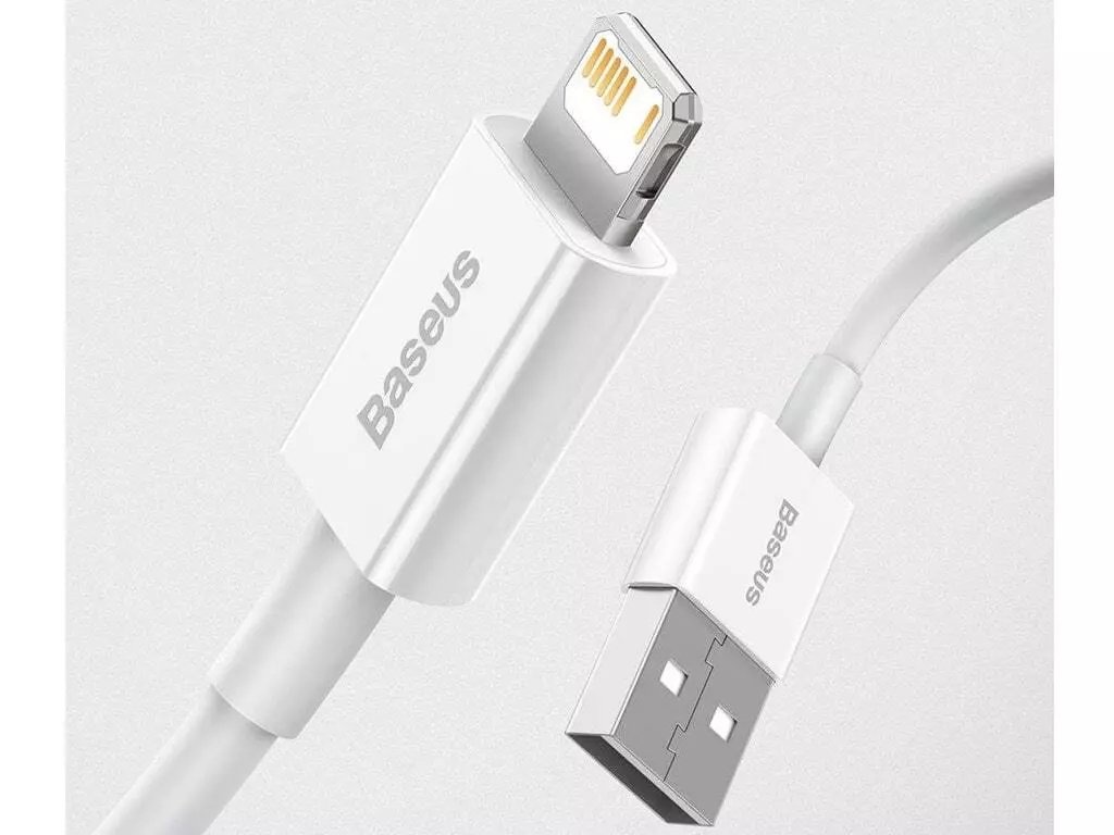 کابل فست شارژ پاوربانکی لایتنینگ به یواس‌بی 25 سانتی‌متری بیسوس Baseus Superior Cable USB to Lightning 2.4A CALYS-02