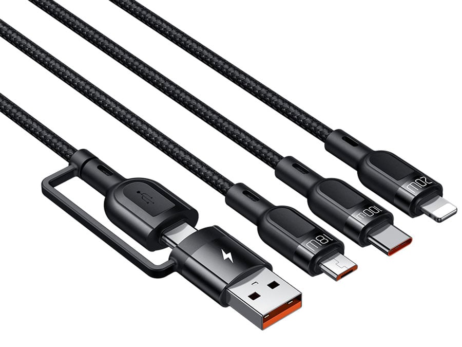 کابل سوپر فست شارژ 100 وات چند سر به طول 1.2 متر مک‌دودو Mcdodo 2 in 3 100W PD Fast Charging Cable CA-8800