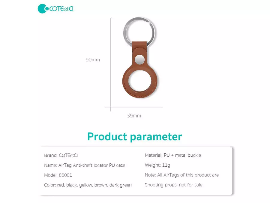 کاور نگهدارنده ایرتگ کوتتسی Coteetci AirTag anti-theft locator case 86001