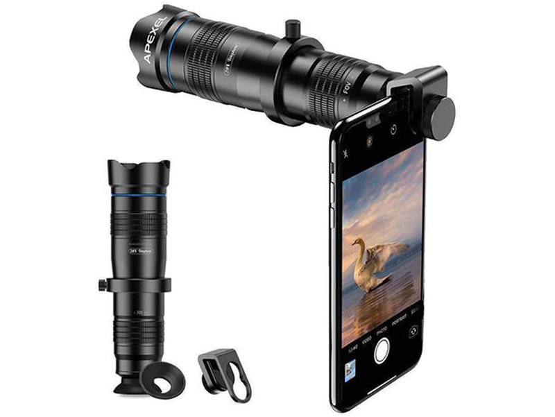 لنز تله زوم 36 برابر اپکسل Apexel 36x Telephoto Zoom Lens with Tripod for Smartphones JS36X