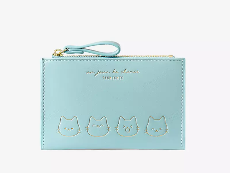 کیف پول کوچک زیپی طرح گربه دخترانه TAOMICMIC Y8960 Cartoon Mini Purse Zipper Ladies Card Bag