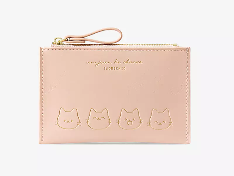 کیف پول کوچک زیپی طرح گربه دخترانه TAOMICMIC Y8960 Cartoon Mini Purse Zipper Ladies Card Bag