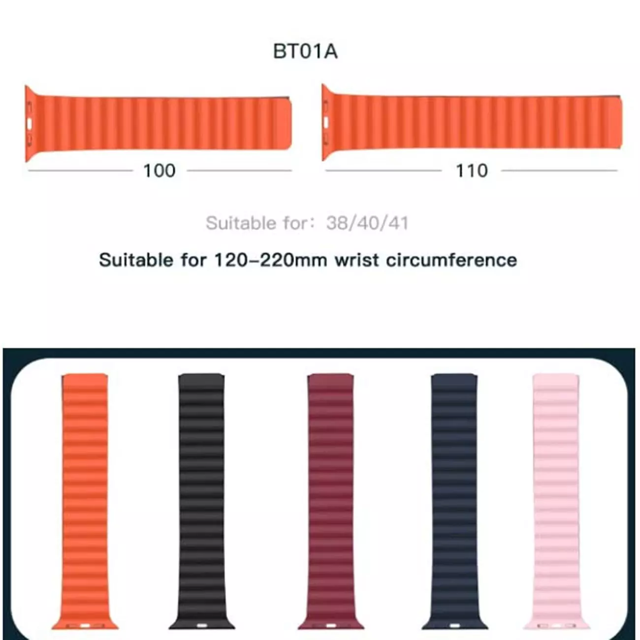 بند سیلیکونی اپل واچ 38/40/41 میلی‌متری ایکس او BT01A