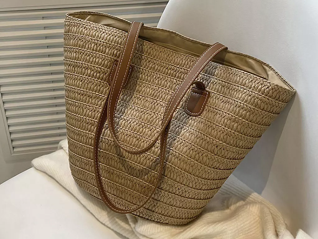 کیف دوشی زنانه حصیری IOS/Aiguoshi New Tote Women&#39;s Bags Straw 6787