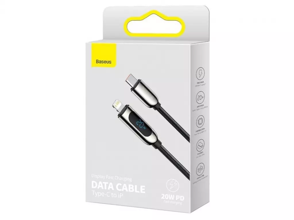کابل شارژ لایتنینگ به تایپ سی 20 وات بیسوس Baseus Display Fast Charging Data Cable 1m CATLSK-01