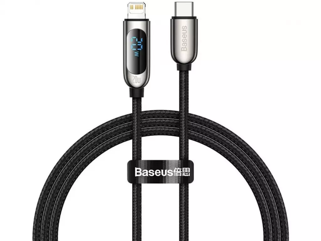 کابل شارژ لایتنینگ به تایپ سی 20 وات بیسوس Baseus Display Fast Charging Data Cable 1m CATLSK-01