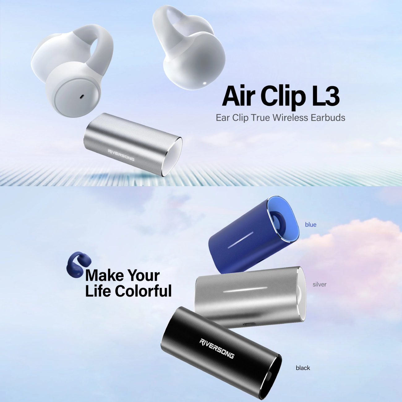 هندزفری بلوتوثی 5.3 ریورسانگ AirClip L3 EA317