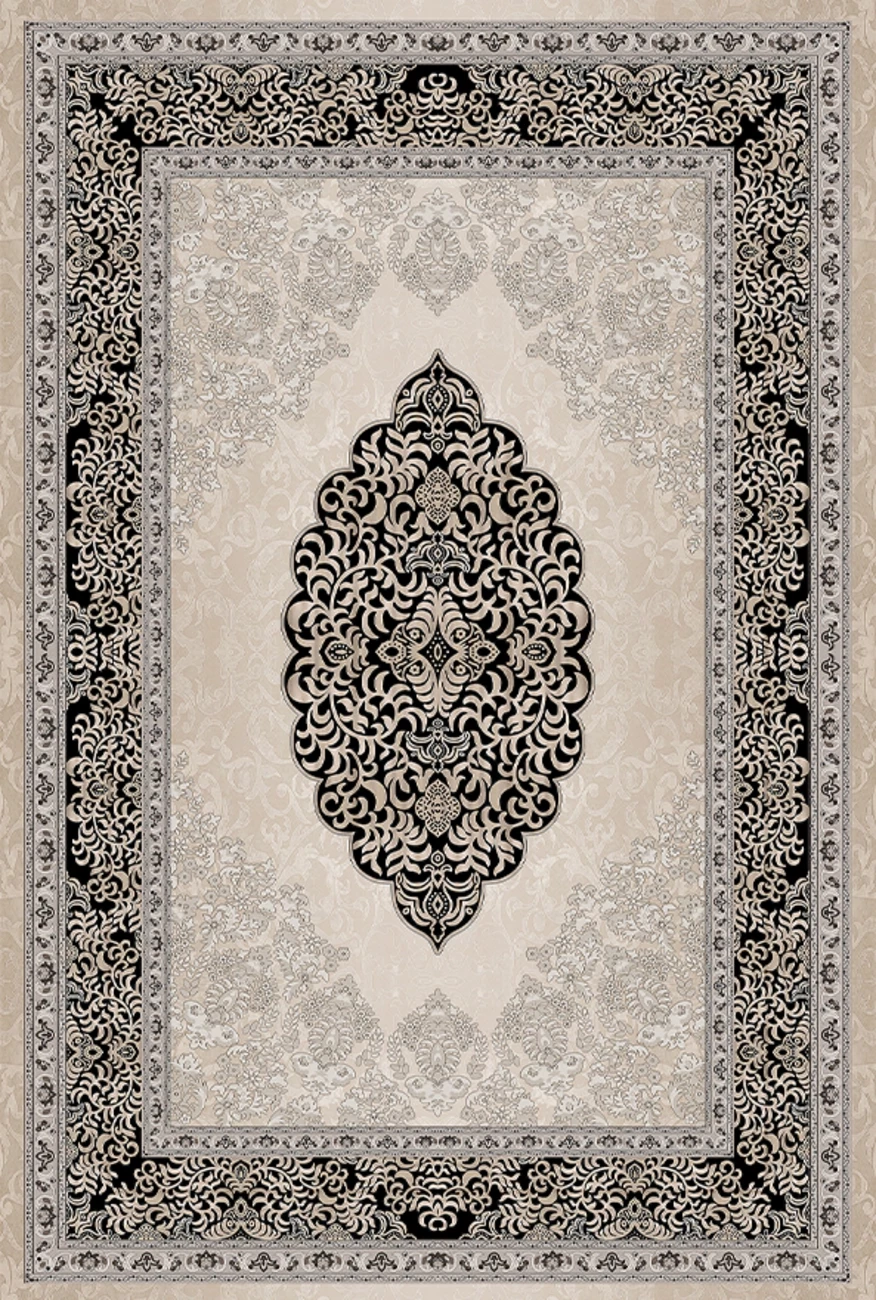 فرش ابریشم ماشینی مدرن و سنتی مناسب حال و پذیرایی برند وارکالا کد ABRISHAM SM 573