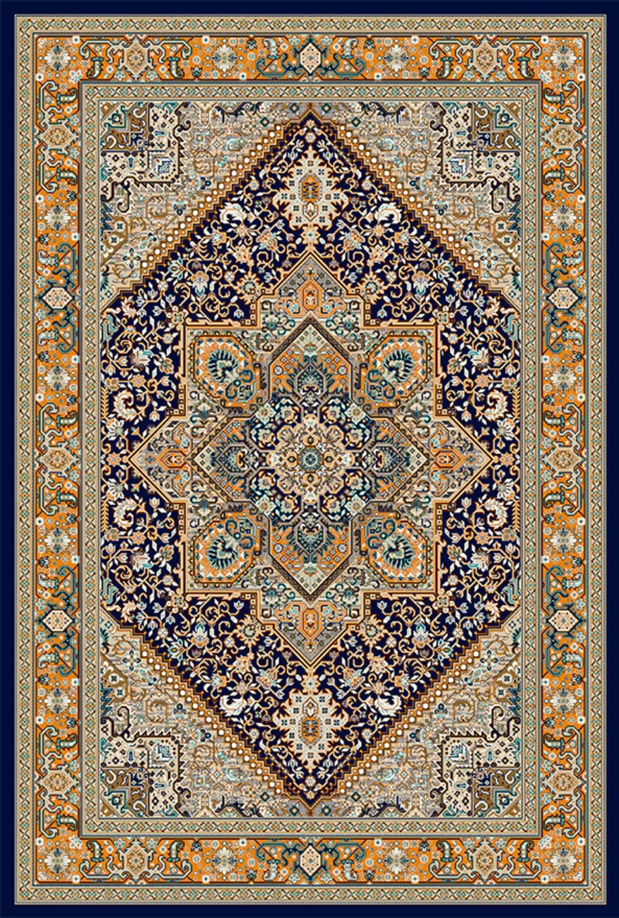 فرش ابریشم ماشینی مدرن و سنتی مناسب حال و پذیرایی برند وارکالا کد ABRISHAM SM 410