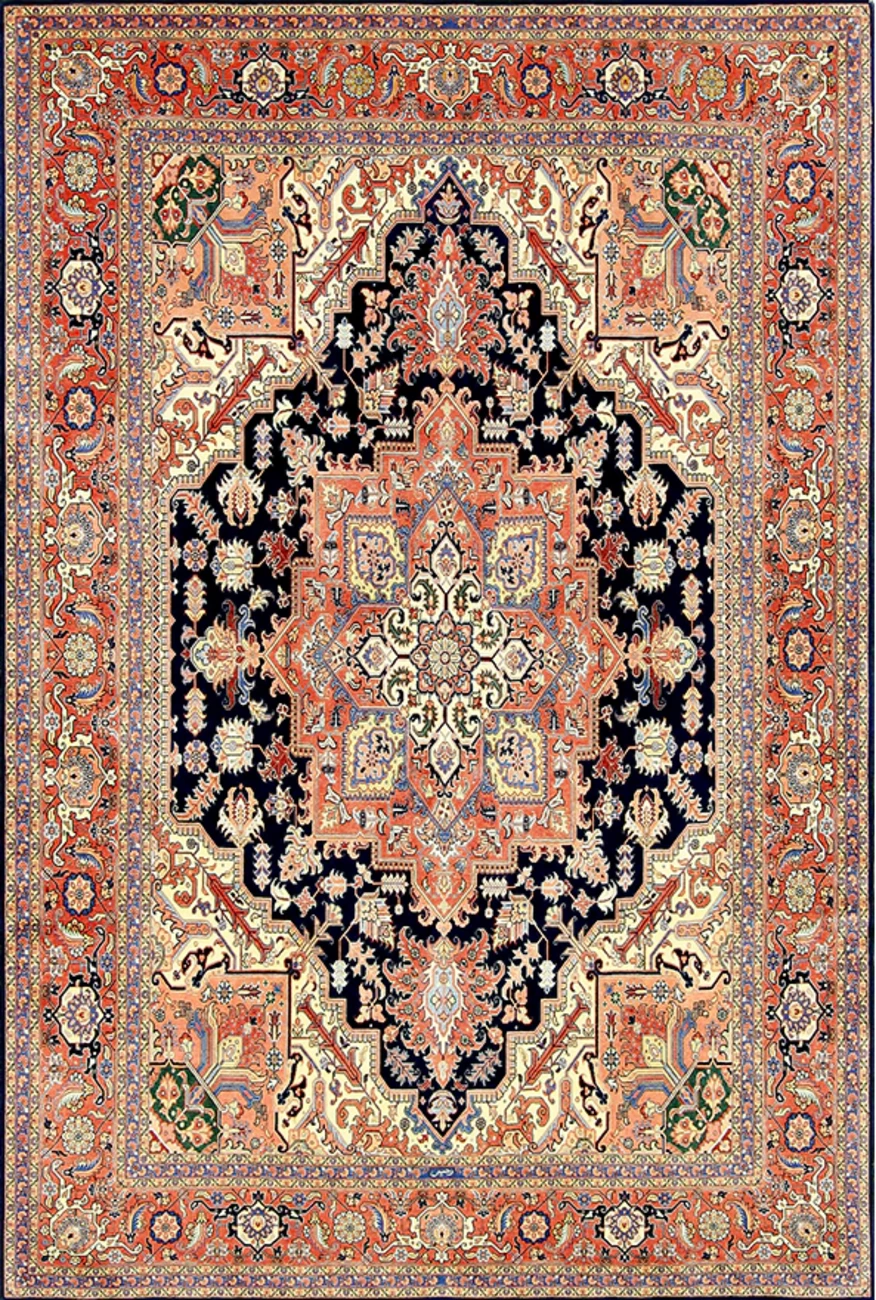 فرش ابریشم ماشینی مدرن و سنتی مناسب حال و پذیرایی برند وارکالا کد ABRISHAM SM 394
