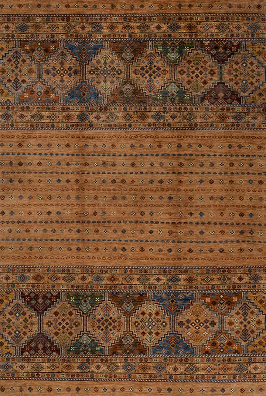 فرش ابریشم ماشینی مدرن و سنتی مناسب حال و پذیرایی برند وارکالا کد ABRISHAM SM 390