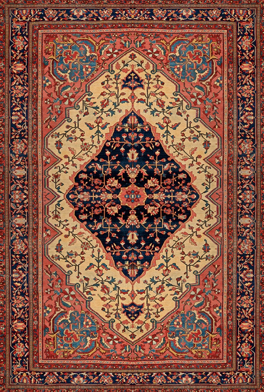 فرش ابریشم ماشینی مدرن و سنتی مناسب حال و پذیرایی برند وارکالا کد ABRISHAM SM 372