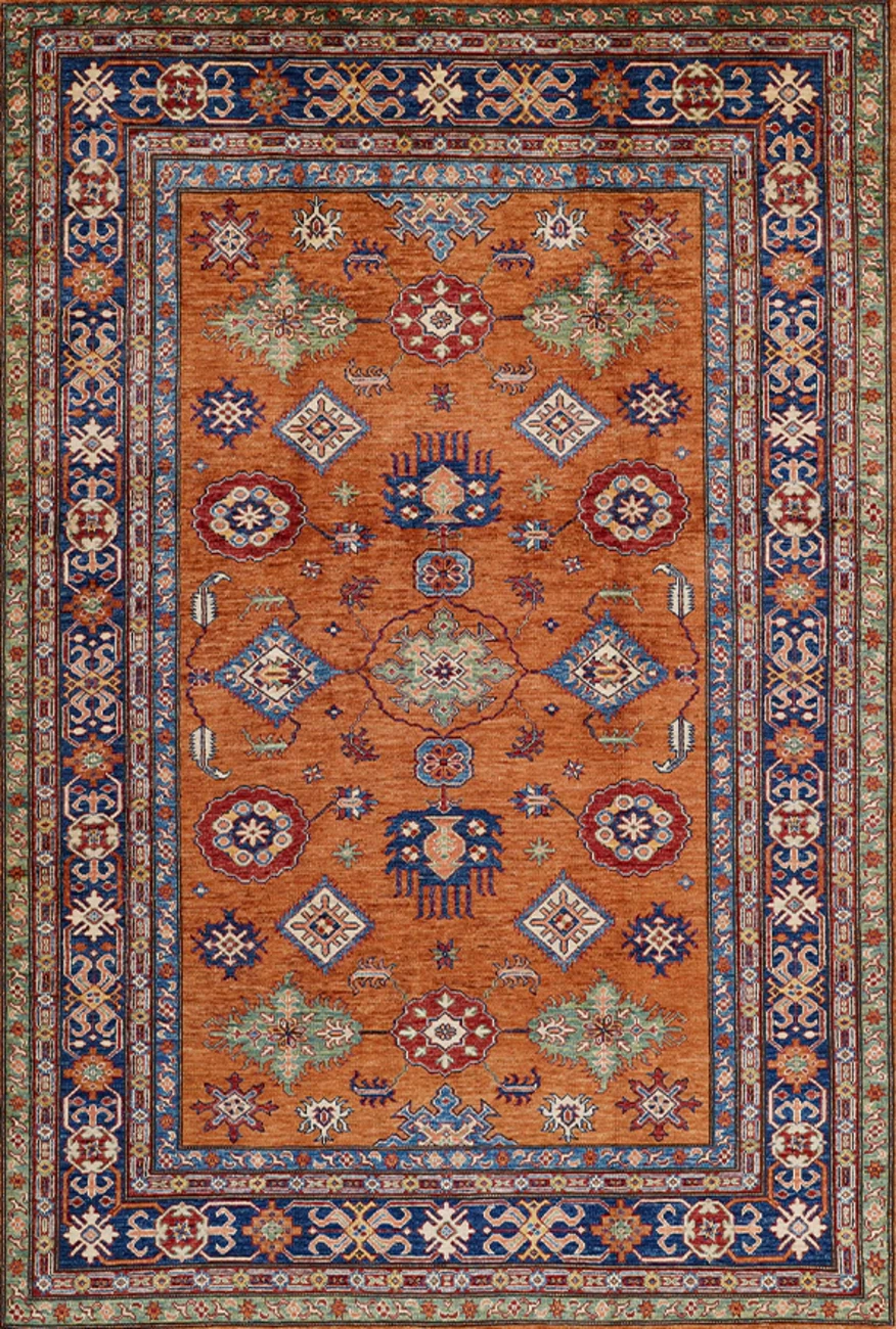فرش ابریشم ماشینی مدرن و سنتی مناسب حال و پذیرایی برند وارکالا کد ABRISHAM SM 354