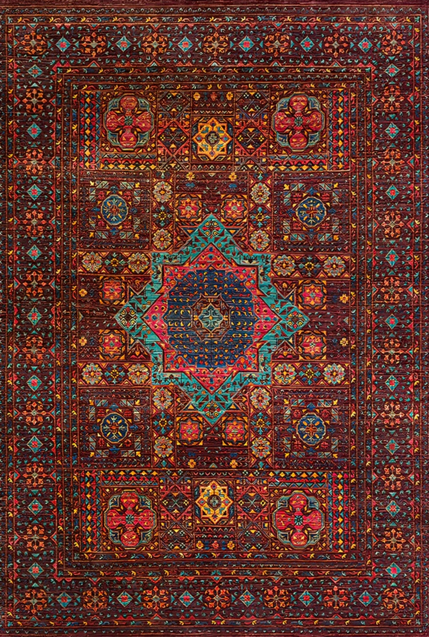 فرش ابریشم ماشینی مدرن و سنتی مناسب حال و پذیرایی برند وارکالا کد ABRISHAM SM 350