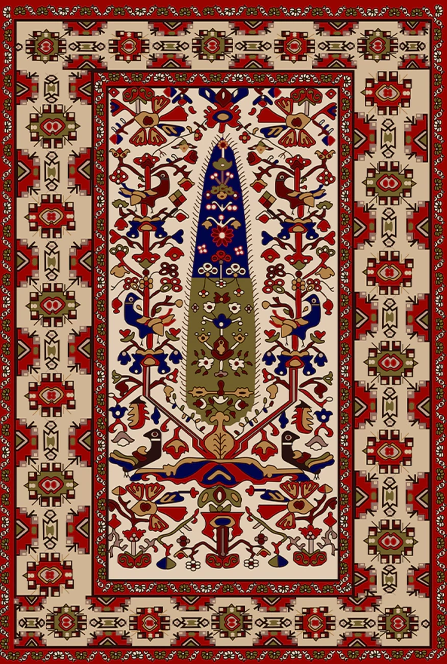 فرش ابریشم ماشینی مدرن و سنتی مناسب حال و پذیرایی برند وارکالا کد ABRISHAM SM 345