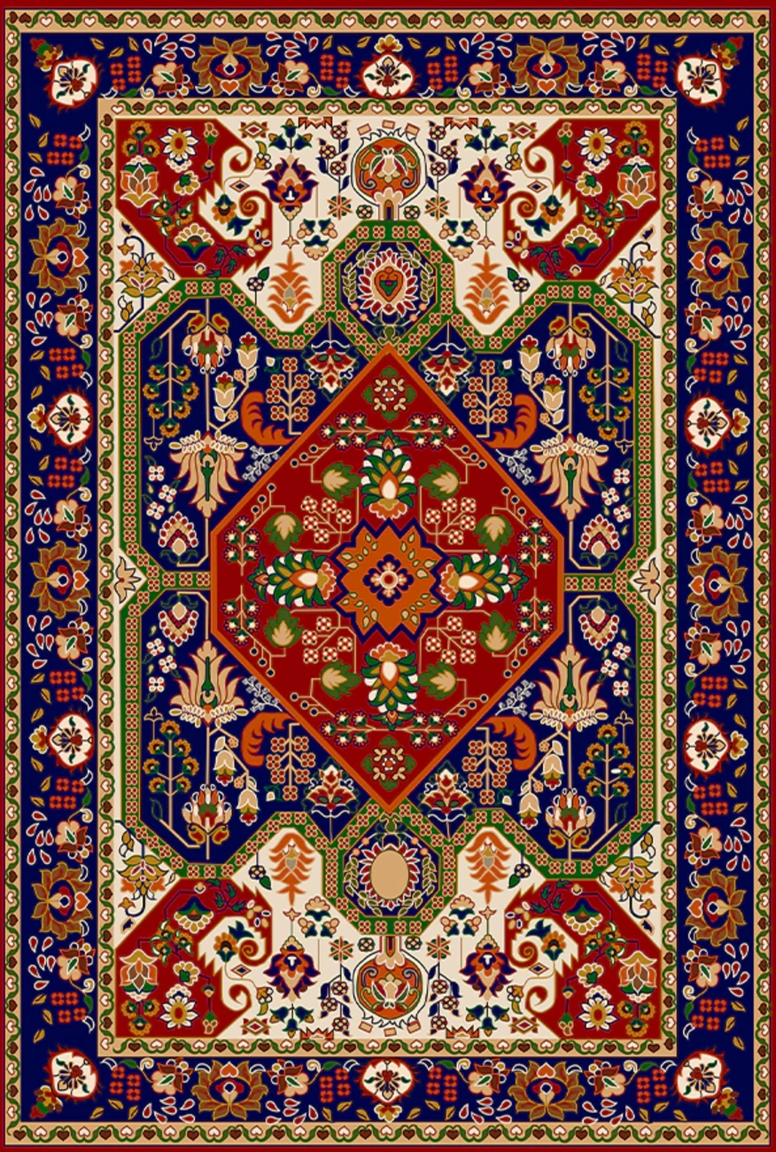 فرش ابریشم ماشینی مدرن و سنتی مناسب حال و پذیرایی برند وارکالا کد ABRISHAM SM 344