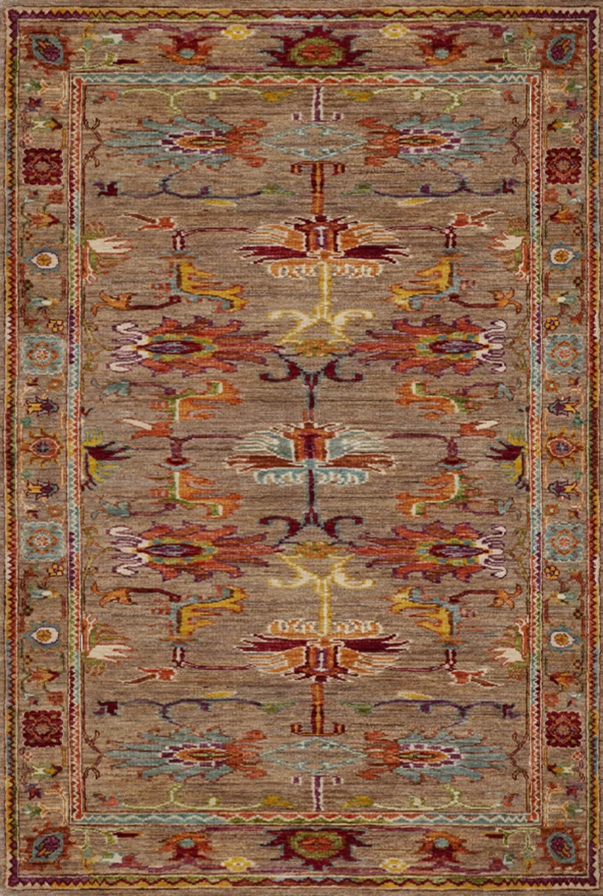 فرش ابریشم ماشینی مدرن و سنتی مناسب حال و پذیرایی برند وارکالا کد ABRISHAM SM 315