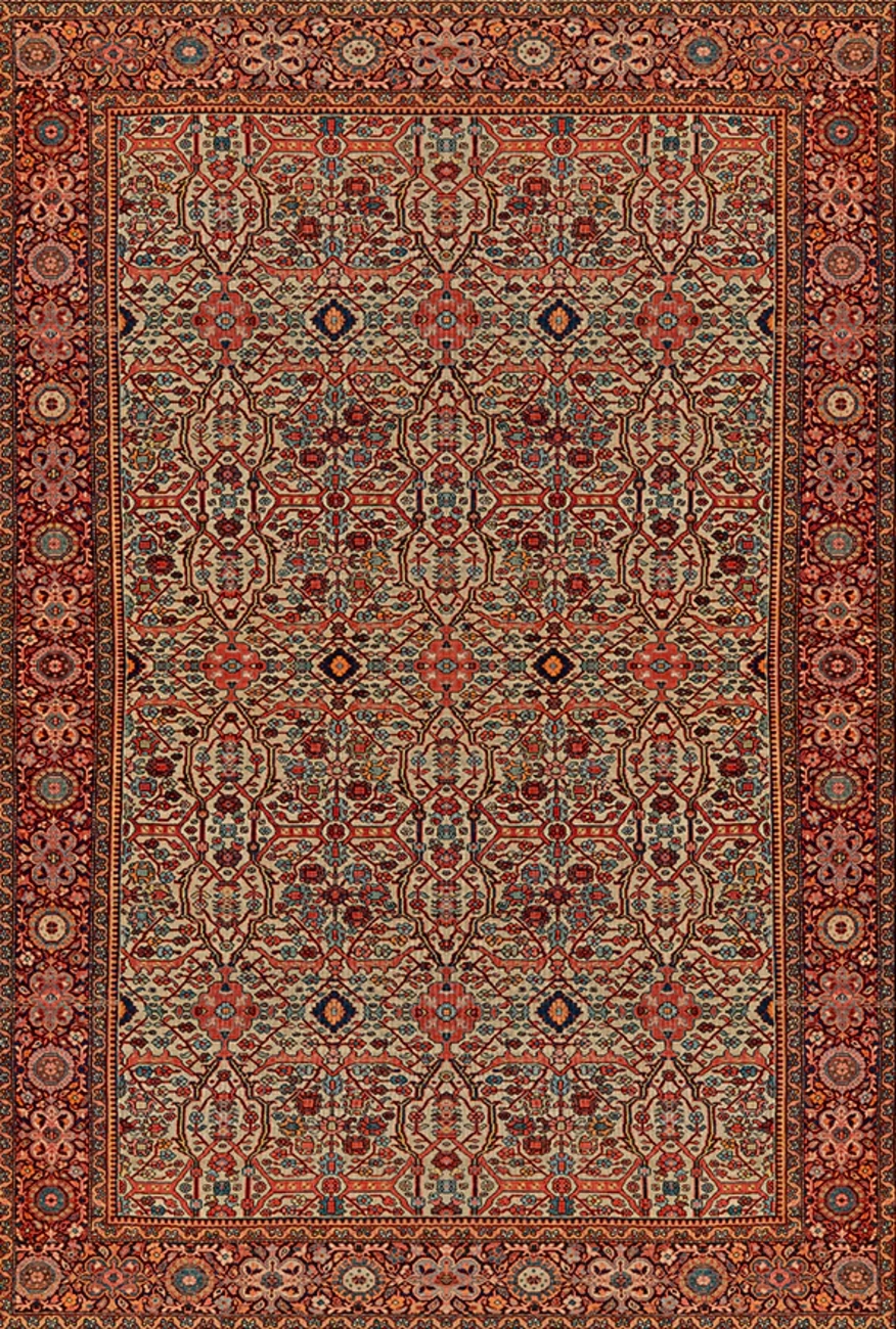 فرش ابریشم ماشینی مدرن و سنتی مناسب حال و پذیرایی برند وارکالا کد ABRISHAM SM 314