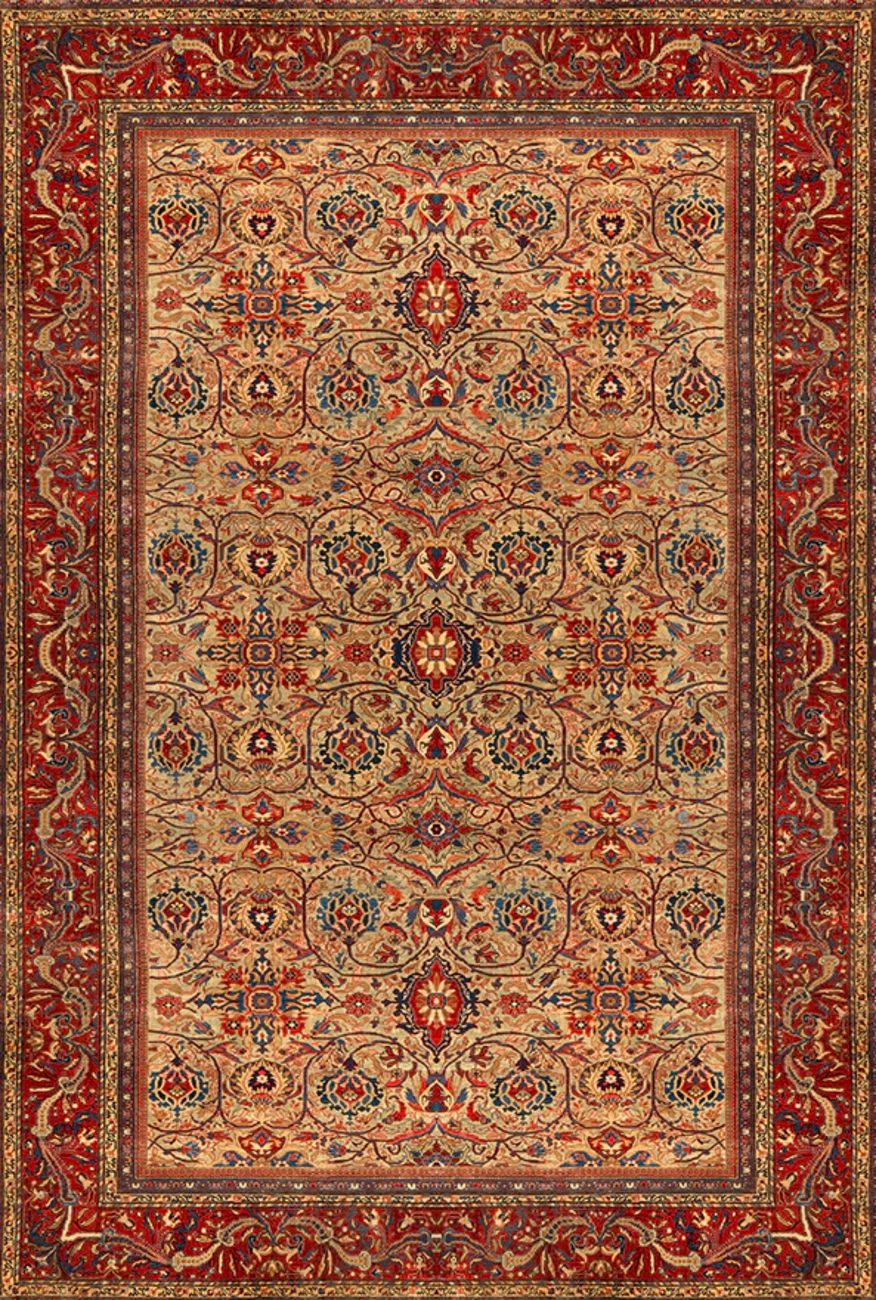 فرش ابریشم ماشینی مدرن و سنتی مناسب حال و پذیرایی برند وارکالا کد ABRISHAM SM 298
