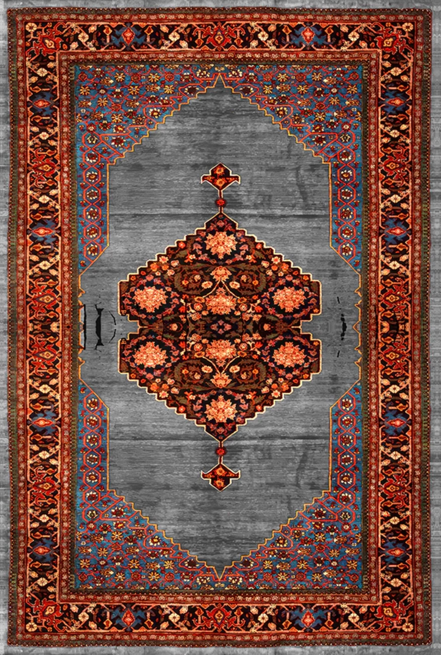 فرش ابریشم ماشینی مدرن و سنتی مناسب حال و پذیرایی برند وارکالا کد ABRISHAM SM 276
