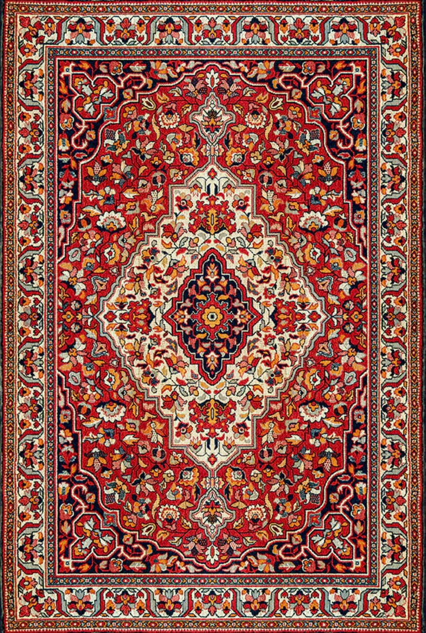 فرش ابریشم ماشینی مدرن و سنتی مناسب حال و پذیرایی برند وارکالا کد ABRISHAMSM 1320