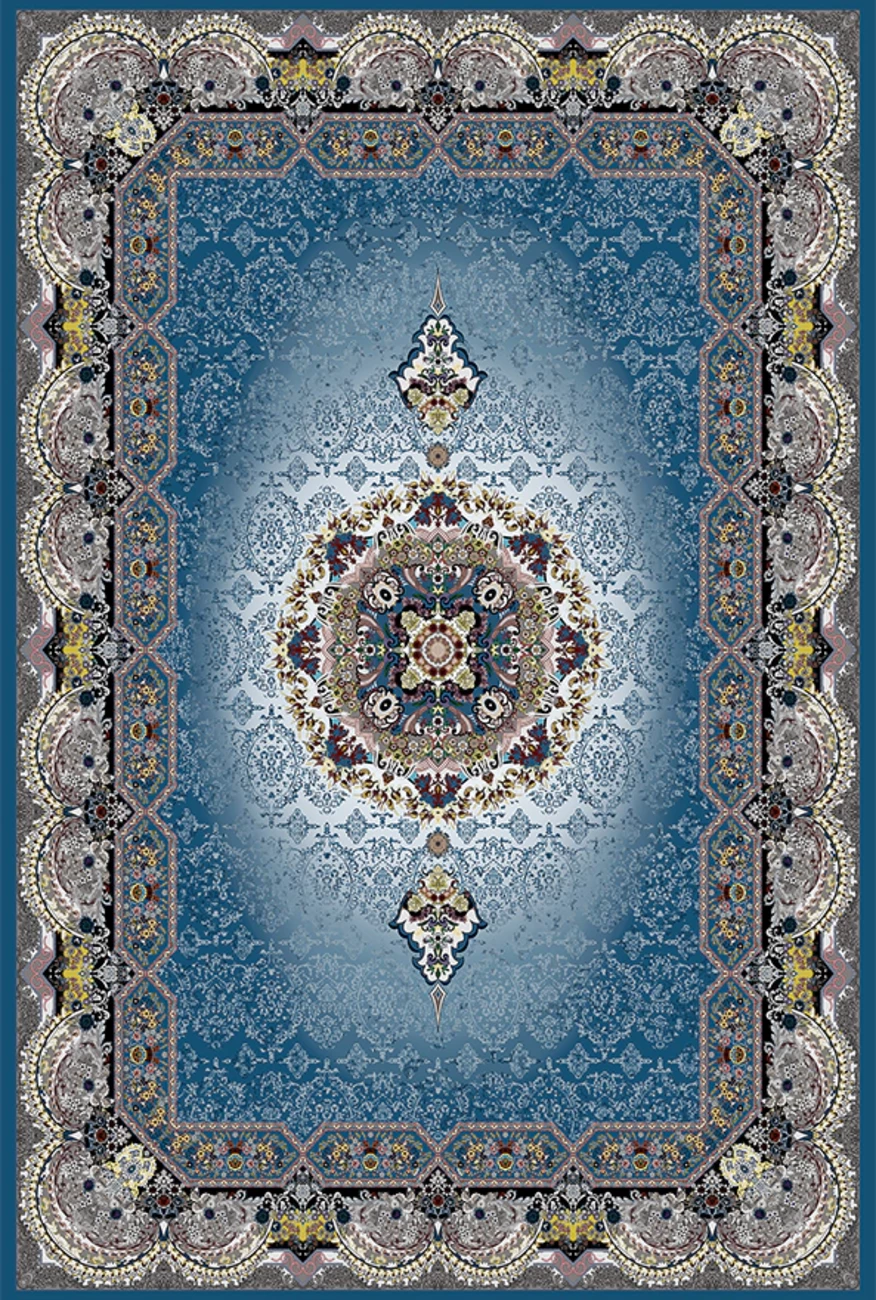 فرش ابریشم ماشینی مدرن و سنتی مناسب حال و پذیرایی برند وارکالا کد ABRISHAMSM 1319