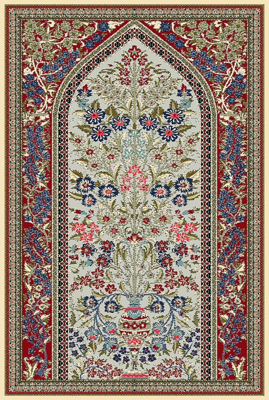 فرش ابریشم ماشینی مدرن و سنتی مناسب حال و پذیرایی برند وارکالا کد ABRISHAMSM 1281